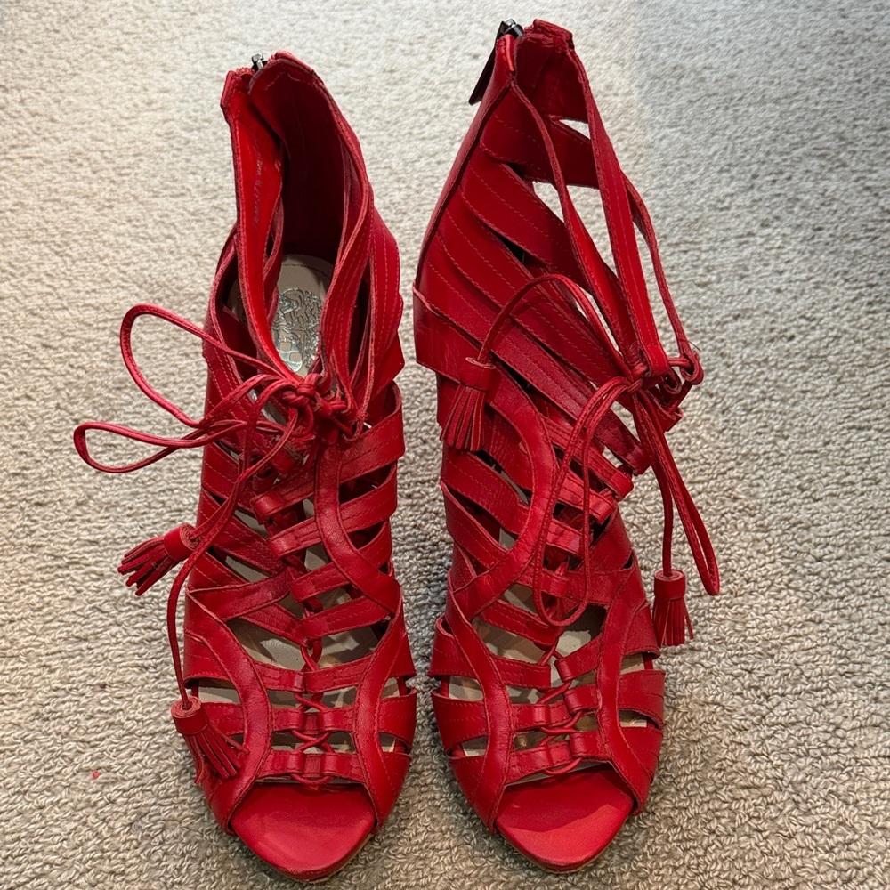 Vince Camuto Red Strappy Heels